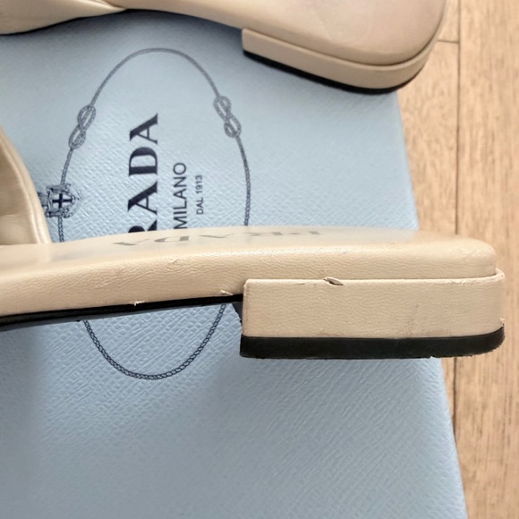 Prada Women's Beige Quilted Mules - Picture 3 of 7